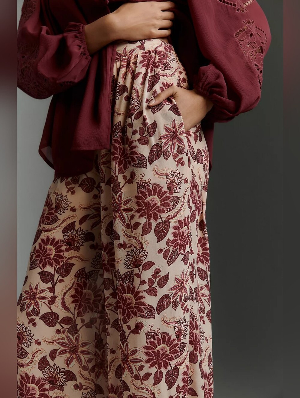 FARM Rio Floral Balloon Pants | Boho Wide Leg Lounge Trousers - Picture 3 of 7